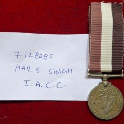INDIA SECOND WORLD WAR GEORGE VI 1939 - 1945 NAMED MEDAL BRITISH-INDIA #M-939