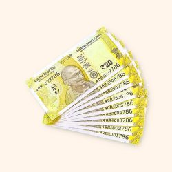 Rs 20 India Banknote Fancy Number Set 001786 till 009786 Gem Unc Very Unique and Rare