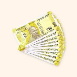 Rs 20 India Banknote Fancy Number Set 011001 till 099009 Gem Unc Very Unique and Rare