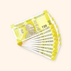 Rs 20 India Banknote Fancy Number Set 001020 till 809000 Gem Unc Very Unique and Rare