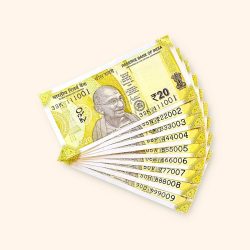 Rs 20 India Banknote Fancy Number Set 1111001 till 999009 Gem Unc Very Unique and Rare