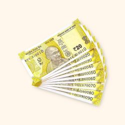 Rs 20 India Banknote Fancy Number Set 010010 till 090090 Gem Unc Very Unique and Rare