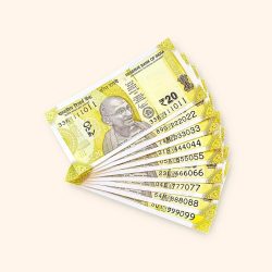 Rs 20 India Banknote Fancy Number Set 111011 till 999099 Gem Unc Very Unique and Rare