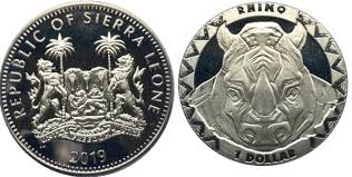 Sierra Leone, 1 Dollar, 2019, Big Five – Rhino, KM #466, UNC Condition.