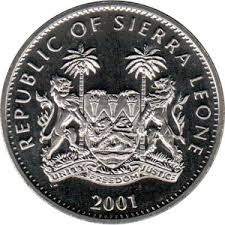 Alternative view of Sierra Leone, 1 Dollar, 2001, YEAR OF THE SNAKE, KM #198, UNC Condition.