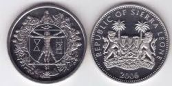Sierra Leone, 1 Dollar, 2006, Leonardo Da Vinci, KM #405, UNC Condition.