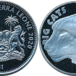 Sierra Leone, 1 Dollar, 2020, KM# 472, Big Cats – Cheetah, UNC Condition.