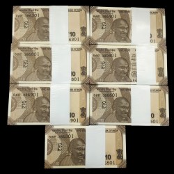 DAM CHEAP SALE❤️🤑 Most Valuable and Demanding 10 Rupees Fresh Bundle Serial Wise 100 Notes Sealed UNC Bundle 1 Packet Given