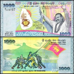 Alternative view of Sri Lanka 1,000 Rupees Banknote, 2009, P-122b, UNC, Commemorative, Peace and Prosperity in Sri Lanka, w/ Folder-Card