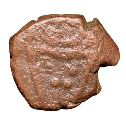 Copper 1/2 Duit of Indo-French(AD 1695) with Goddess Mahakali/Nakapattanam