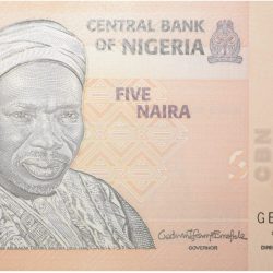 5 Naira Polymer/Plastic Note of Nigeria Country (AD 2009-2022) with Nkpokiti dancers with drums