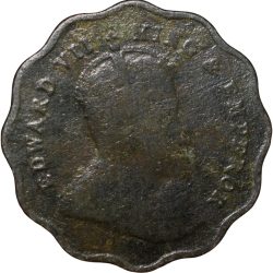 Copper-Nickel 1 Anna of Edward VII ( AD1910) of Calcutta Mint Rare