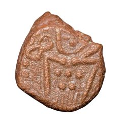 Copper 1/2 Duit of Indo-French(AD 1695) with Goddess Mahakali/Nakapattanam