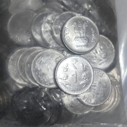 Re 1 RBI 100 Coin Seal Pouch Republic India Definitive Lotus Issue 2017 Mumbai Mint X Rare