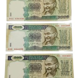 500 Rupees DANDI MARCH 1st-Issue Signatures R.N MALHOTRA (0AA Prefix), S.VENKATRAMAN and C.RANGARAJAN Complete Signature SET 3 Notes **V. RARE** AUNC Grades.