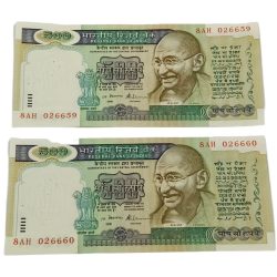 500 Rupees Dandi March 1st-Issue Sign S.Venkatraman Serially 2 Notes **V. Rare** GEM UNC Grades.