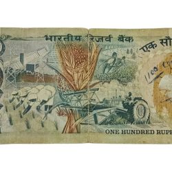 Alternative view of 100 Rupees Old AGRICULTURE Cobalt Blue "S.JAGANNATHAN Agriculture Issue **V. RARE** Used Condition.