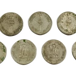 Alternative view of ONE RUPEE Cu/Ni COMMEMORATIVE Issue "GANDHI & NEHRU" Lot 9 Coins are in Collectable Grades.
