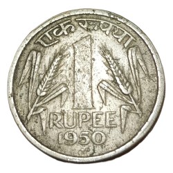 One Rupee Old Cu/Ni Issue Year 1950 Bombay Mint **V. SCARE** Collectable Grade.