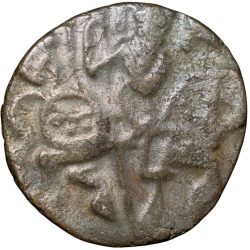 Alternative view of Silver Coin of Samanta Deva(AD850-1000) of Ohinda Dynasty Bull/Horseman Type