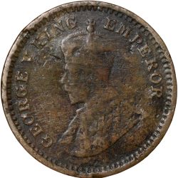 Bronze 1/12 Anna of George V (AD 1917) of Calcutta Mint KM 509