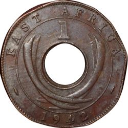 Alternative view of Bronze 1 Cent of George VI (AD 1942) of East Africa