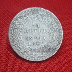 1/4 RUPEE 1882 VICTORIA QUEEN COIN