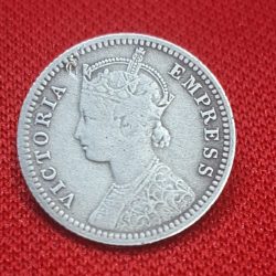 Alternative view of 1/4 RUPEE 1882 VICTORIA QUEEN COIN