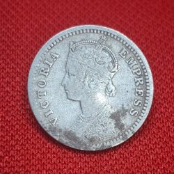 1/4 RUPEE 1890 VICTORIA QUEEN COIN Calcutta mint