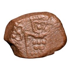 Copper 1/2 Duit of Indo-French(AD 1695) with Goddess Mahakali/Nakapattanam