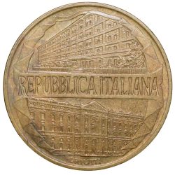 Alternative view of Brass 200 Lire of Italy (AD 1996) Commemorative issue - Centenary of the Academy of the "Guardia di Finanza"