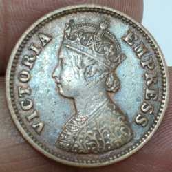 1896 Victoria 1/2 Pice high grade British India coin #M-990