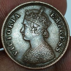 1899 Victoria 1/2 Pice high grade British India coin #M-991