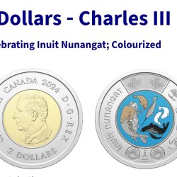 Canada 2 Dollars ‐ Charles III Celebrating Inuit Nunangat; Colour commevrative coin gem unc