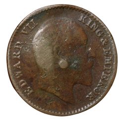 Bronze 1/12 Anna of Edward VII (AD 1910) of Calcutta Mint