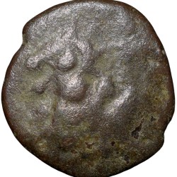 Copper Coin of Devraya I(AD 1406-22) of Vijayanagar Empire Bull Left/Dagger