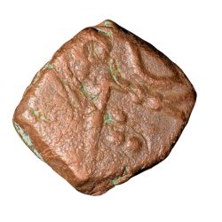 Copper 1/2 Duit of Indo-French(AD 1695) with Goddess Mahakali/Nakapattanam