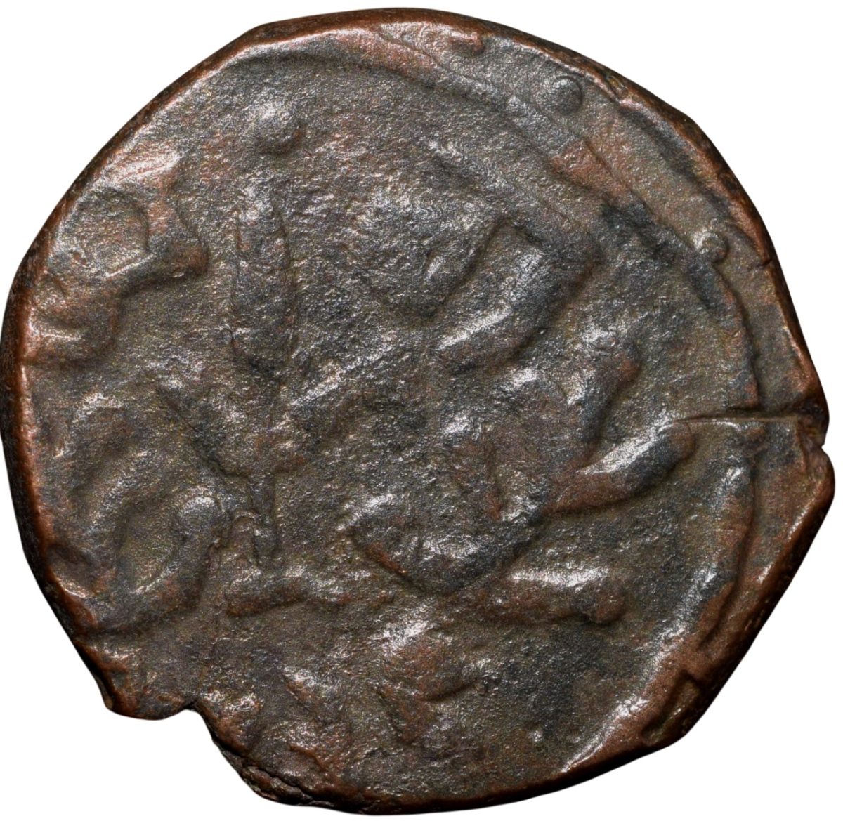 Copper Paisa of Jayaji Rao(AD1843-1886) of Gwalior State KM143.1 Lashkar Mint