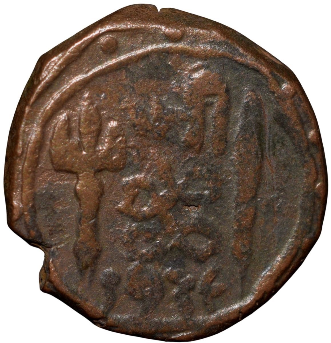Copper Paisa of Jayaji Rao(AD1843-1886) of Gwalior State KM143.1 Lashkar Mint - Image 2