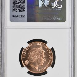 Alternative view of 1999 GUERNSEY 2P Queen Elizabeth II NGC Graded Unique and Rare