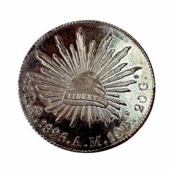 Alternative view of 8 Reales Mexico Vintage 1895 Issue Ultra Unique and Rare Eagle with Snake and Cactus Unique and Rare