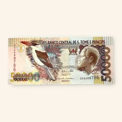 50000 Sao Tome and Principe Dobras World Banknote issued in 2013 Gem Unc Very Unique and rare