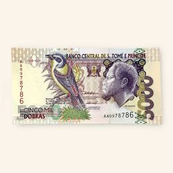 5000 Dobras World Banknote from Sao Tome Principe issued in 1996 Gem Unc Very Unique and rare