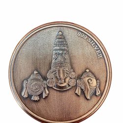 Rare Vintage Shri Balaji 19th Centaury 5 Gm Silver 999 Ag Rubidium Finish Very Unique and Rare One of a Kind