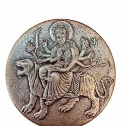 Rare Vintage Goddess Durga 19th Centaury 5 Gm Silver 999 Ag Rubidium Finish Very Unique and Rare One of a Kind