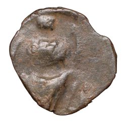 Alternative view of Copper 1/4 Unit of Vasudev (AD 190-230) of Kushan Dynasty Ardoksho Deity Type Rare Fractional