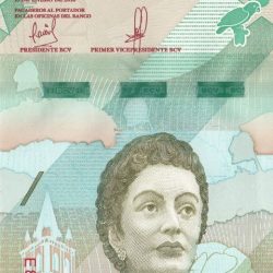 Alternative view of 2 Bolívares of Venezuela Country (AD 2018) with A yellow headed parrot on a cactus