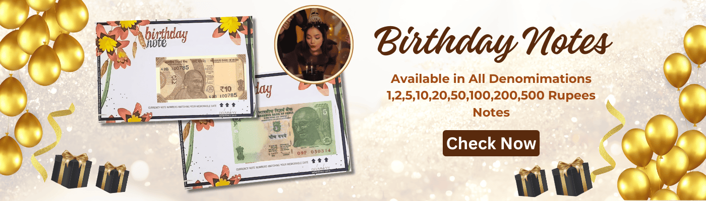 Special 10 Rupee Birthday Note Choose your Date of Birth and it will be Delivered to you