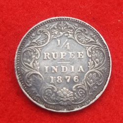 Victoria Queen 1/4 Rupee 1876 Good Condition