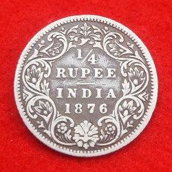 VICTORIA QUEEN 1/4 RUPEE 1876